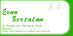 erno bertalan business card