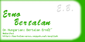 erno bertalan business card